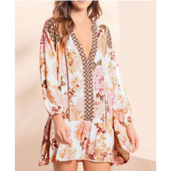 Maaji‎ Afrodita Macy Tunic Cover Dress Women's Sz Large Beach Swim Coverup Flowy - Picture 12 of 13